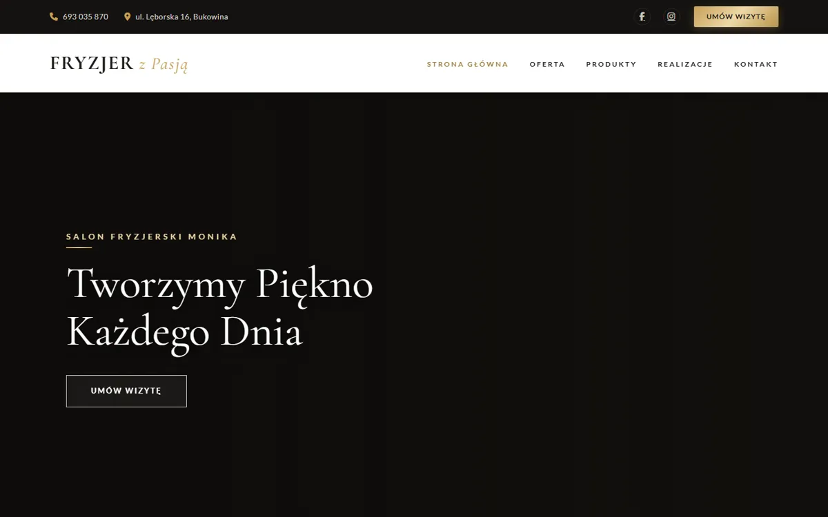 Strona salonu Fryzjer z Pasją, fryzjerzpasjamonikakolka.pl